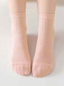 5 Pairs Breathable Thin Candy Color Macaron Girls Socks, 1-16 Years Old Children's Spring/Summer Mesh Socks, Moisture-Wicking Casual Sports Socks - Multicolor - View 3