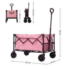 Carrito de Mandado con Sistema de Plegado Automático, Un solo movimiento y listo para guardar - Rosa - Ver 3