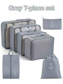 1/7/8/9件組行李收納袋，含壓縮收納鞋袋、衣物與內衣袋、旅行收納套組、吊掛式盥洗袋 - 查看 30