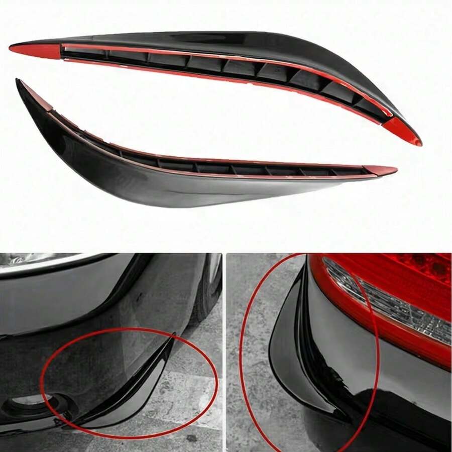 2pcs Universal Car Corner Anti-Scratch Strip, Car Body Anti-Collision Strip, Bumper Anti-Collision Rubber Decorative Trim For Front And Rear - A - View 1