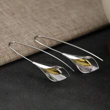 DIYCCPC Vintage Style Calla Lily Earrings, Suitable For Women's Vacation, Paired With Elegant And Sophisticated Single Pendant Earrings - Two-color - View 7