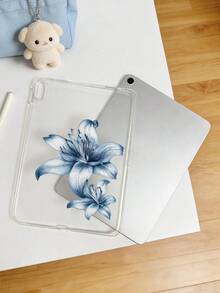 1 buah Casing Tablet TPU Soft Shell Motif Bunga Lili Biru Lukisan Tangan, Kompatibel dengan iPad 10.2/10.5/Air4/Air5/10.9/Pro 11"/Generasi ke-10/Air 11-In.(M2)-2024/Pro11-In.(M4)-2024/ Air 11-Inch (M3) 2025/ (A16) 11 Inch Generasi ke-11/Galaxy Tab A7 10.4 Inch/A8, Casing Pelindung Tablet TPU yang Segar/Menyenangkan/Personalisasi, Cangkang Transparan Tanpa Slot Pena, Pena Hanya untuk Tampilan Tidak Termasuk, Cangkang Lembut Ultra Tipis Ringan - MultiWarna - View 3