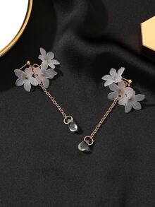 1 Pair Elegant Elegant Floral Chain Tassel Women's Drop Earrings, Floral Water Drop Earrings, Suitable For Daily, Party, Date, Holiday, Music Festival, Summer Beach Vacation, Commemorative Gift For Friends, Family, Couples, Women, Jewelry Accessories - Multicolor 3 - View 2