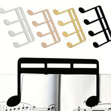 1/2pcs 3D Printed Music Sheet Clip, Suitable For Piano, Guitar And Violin, Large Capacity Music Sheet Clip, Musical Note Sheet Clip, Piano Clip, Book Clip, Piano Accessories, Musical Instrument Accessories, Student Gift, Band - Multicolor - View 1