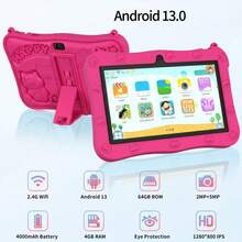 7 吋兒童電子學習平板電腦，64GB 儲存空間，4GB RAM，Android 13.0，1280X800 IPS 解析度，家長控制，教育應用程式，附保護殼 - 彩色 - 查看 6