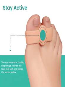1/6入 軟橡膠腳趾分趾器 附2環 - 矽膠腳趾間隔器 適用於瑜珈與日常放鬆 - 柔軟耐用可重複使用設計 - 男女通用腳趾伸展足部護理 - 彩色 - 查看 3