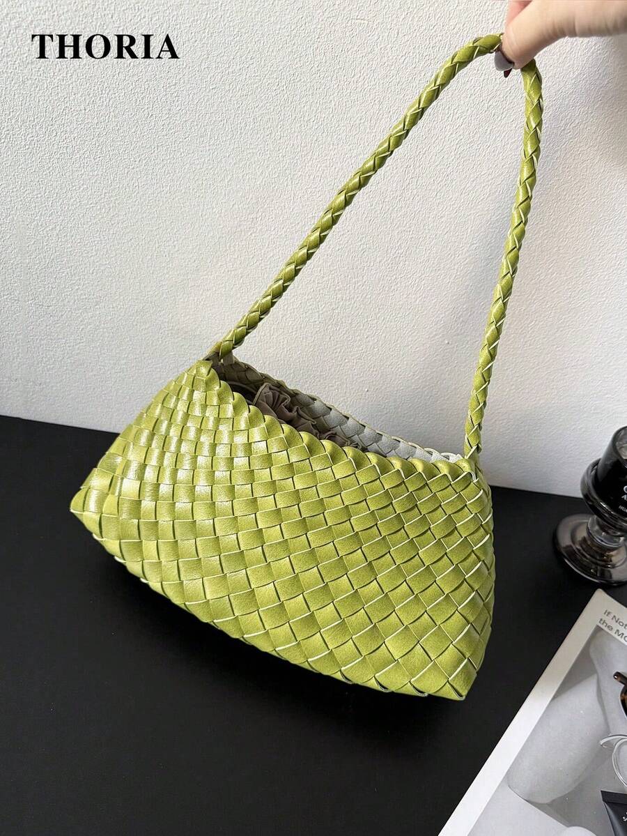 2026 New Handmade Woven Coffee Color Casual Shoulder Bag, Underarm Bag, Mother-Child Bag, Business Women's Commuter Bag, Suitable For Work, Shopping, Dating, Travel, School And Other Daily Use (Accessories Not Included)