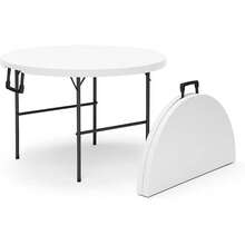 3/3.5/4/5.5/6/8 Ft Plastic Folding Table Perfect Indoor/Outdoor Dining Parties - White - View 12