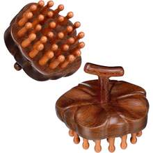1/2pcsWooden Scalp Massager Comb For Promote Hair Growth, Natural Wooden Hair Brush Portable Handheld Head Gua Sha Brush Round Anti-Static Head Massage Tool For Men Women Spa - View 1