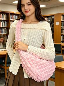Soft Large-Capacity Women's Shoulder Bag, Lightweight And Versatile New Pleated Cloud Bag, Stylish Tote Design Suitable For Everyday Shopping. - Multicolor - View 3