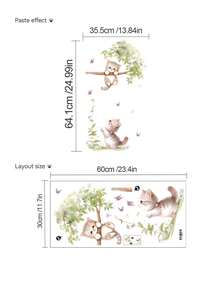 1 buah Stiker Dekorasi Dinding Kucing Lonceng Lucu Memanjat Ranting Pohon, Bunga, dan Kupu-kupu, Stiker Dekorasi Ruangan yang Dapat Dilepas untuk Kamar Tidur, Ruang Tamu, Kamar Anak Laki-laki dan Perempuan - 1PC - View 6