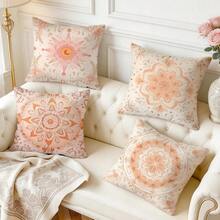 4pcs/1pc Bohemian Mandala Pattern Pillow Covers Without Inserts, Single-Sided Printed Pillow Covers, Suitable For Living Room Bedroom Home Decor, All Seasons Pillow Covers - Multicolor - View 10