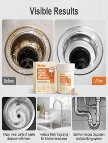 Garbage Disposal Cleaner Tablets, Household Kitchen Sink Garbage Cleaning Stain Removal Convenient Cleaning Tablets - Particles - View 6