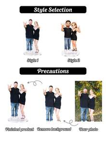 1/3/5pcs Customized Photo Acrylic Stand, Personalized Family Portrait Desktop Decor. Upload Photo To Create Unique Father's Day Gift For Dad And Grandpa, Customized Home Decor, Birthday And Anniversary Family Keepsake. - Multicolor - View 3