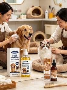Pet Coconut Oil Shampoo Gentle Cleansing Pet Fur Softening Clean Refreshing Shiny Moisturizing, Pet Fur Care Oil Gentle Softening Cat Dog Fur Natural Fluffy Smooth Nourishing Spray, Coconut Oil, Dog Shampoo, Cat Fur Care, - Pet Hair Cleaning and Care - View 2