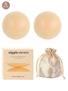 2/4/6Pcs Reusable Ultra Thin Nipple Covers With Pouch Portable Invisible Adhesive Pasties Lingerie Accs,Travel,Summer,Wedding - Multicolor - View 11