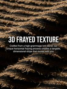 Women's Layered Striped Plush Knitted Ultra-Long Pants Sexy Warm Women's Leggings New Year Women's Clothing - 棕色 - 查看 5
