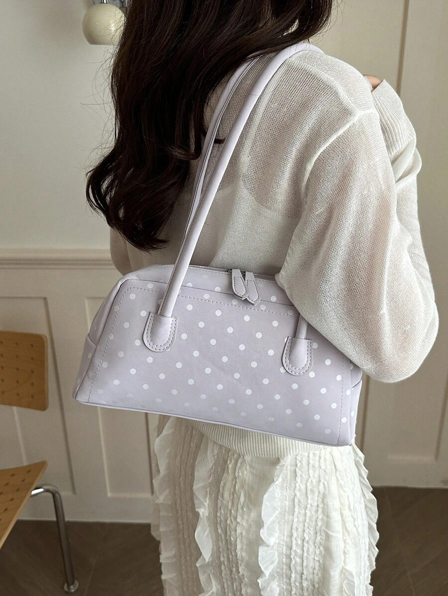 Korean Niche Design Shoulder Boston Bowling Handbag Underarm Bag With Multiple Pockets Large Capacity