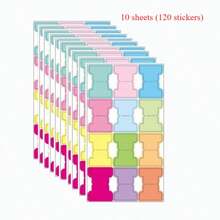 120 piezas de pegatinas marcadoras de páginas codificadas por colores, pestañas de índice escribibles para calendario, planificador, diario, cuaderno, búsqueda rápida, estudio, oficina y vida diaria - Talla única - Ver 2