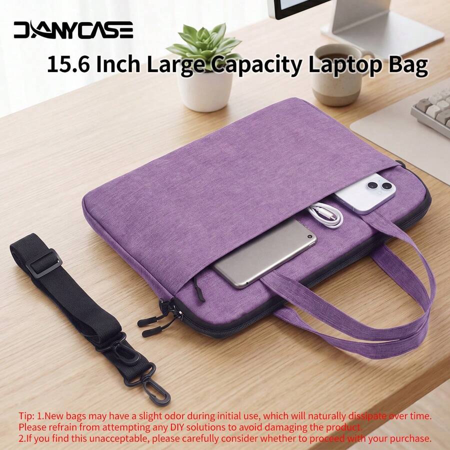 DANYCASE 15.6 吋筆電包，相容 Chromebook 與 HP，防水筆電攜帶包，附肩帶，360° 保護配件