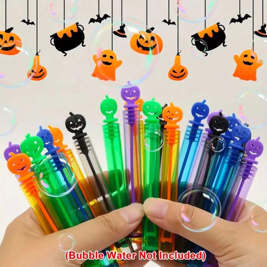 Halloween Pumpkin Bubble Party Favors, Mini Pumpkin Bubble Wands Bulk, Suitable For Halloween, Wedding, Bubble Party Gift Fillers (Bubble Solution Not Included) - Multicolor - View 1