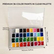 Professional 36/48/64 Colors Portable Solid Watercolor Paint Set With Transparent Palette Box For Painting, Calligraphy, DIY Crafts & Model Coloring - Perfect For Artists & Art Students - B - View 9