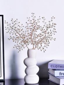 1pc Shiny Rhinestone Flower Branch Artificial Flower, Holiday Decoration, Artificial Pine Branch, Creative Seasonal Floral Arrangement, Elegant Wedding Decor, Party Home Tabletop Vase Filler Decoration - Champagne - View 5