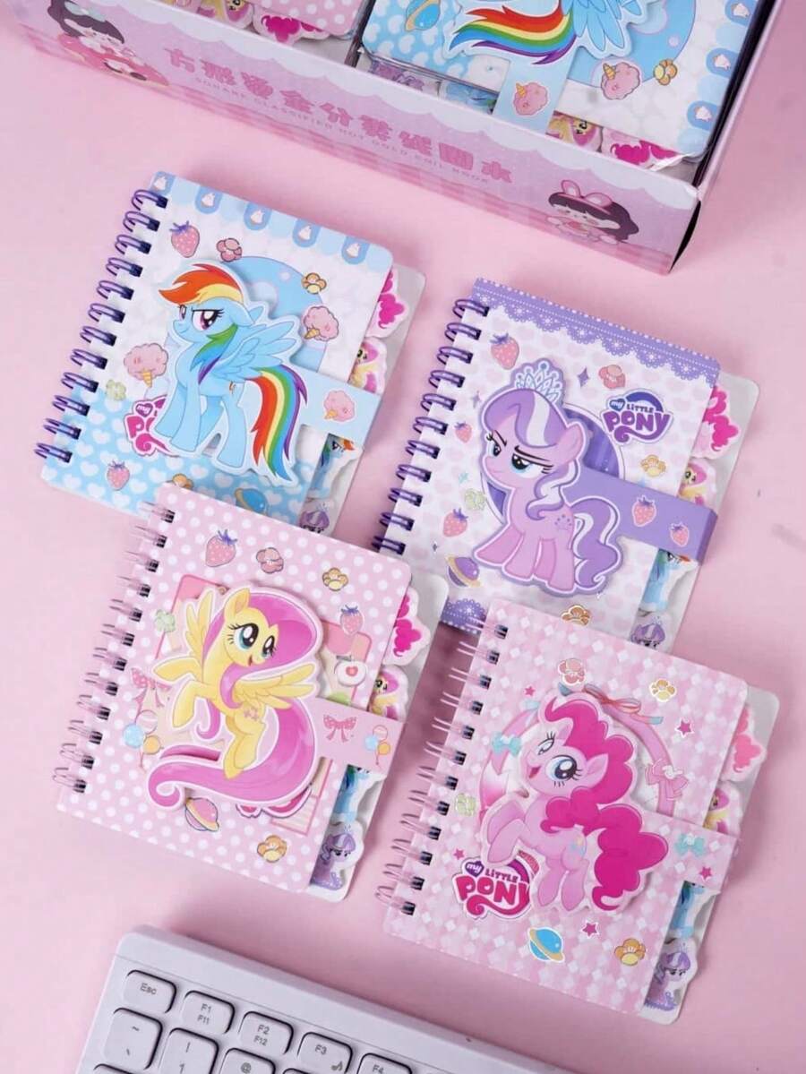 4Pcs Little Themed Notebook Set - Regular Paper Mini Spiral Diary, Office Daily Notes, And Diary Stationery, Suitable For Rewards And Back To School Season - XMBL Coil - View 1