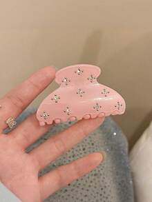 4個/1個 女款 5.1cm/2in 黑白藍粉色 小水鑽 半圓形輕量塑料髮夾 時尚百搭 高端優雅 極簡風 素色髮爪 髮飾 適合日常出遊、休閒派對、通勤、度假、紮馬尾、盤髮、洗臉、沐浴、化妝、搭配衣著、珠寶頭飾髮爪夾 - 彩色 - 查看 9