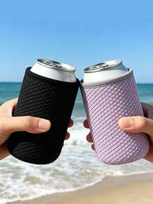 1 pezzo/2pcs Manicotto in neoprene goffrato da 12oz per bicchiere di cola, raffreddatore per lattine di birra da 330ml, accessorio protettivo anti-scottatura per bicchieri, uso duale caldo & freddo, adatto per attività quotidiane, forniture per feste, articoli essenziali per le vacanze, matrimoni, raduni, riutilizzabile per escursioni, all'aperto, campeggio, sport e altro ancora - Multicolore - Visualizzare 4