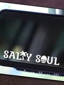 Pegatina de espejo retrovisor Salty Soul, tema de playa, pegatina divertida, calcomanía de ventana, pegatina de coche, pegatina de vinilo - alma salada - Ver 7