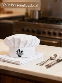 Customized Name Chef Hat, Dust-Proof Hat, Chef Hat Pattern, Adjustable Kitchen Cooking Hat, Suitable For Bakery, Cafe, Dessert Shop, Restaurant, Kitchen Work Hat - Multicolor - View 2