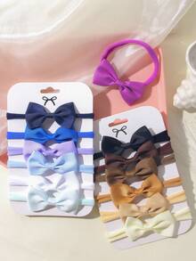 6pcs Multicolor Bow Hair Ties, Versatile For Ponytails, Suitable For Back To School And Daily Use - Mixed color - View 5