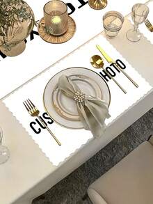 Custom Photo Table Runner & Placemats Set, Personalized Printed Linen-Like Fabric Decor,Custom Placemats,Customized Placemats,Placemats For Dining Table,Home Decor,Kitchen Essentials,Placemats,Table Mats,Place Mats,Kitchen, - Multicolor - View 2