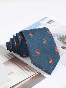 1PC Fashion Casual Men's Simple Versatile Fish Pattern Tie Suitable For Daily Commute, Banquet, Party Matching - Multicolor - View 8