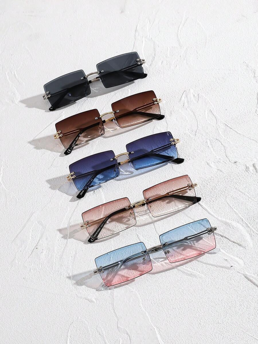 5pcs/Set Men's Metal Classic Square Fashionable Eyeglasses Combo, Suitable For Tropical Beach Vacation, Outdoor Activities, An Ideal Accessory For Summer Beach Vacation, Outdoor Activities And Travel