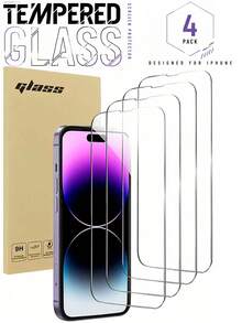 4pcs Tempered Glass Screen Protector, Compatible With IPhone 15/15 Pro/15 Plus/15 Pro Max/16/16 Plus/16 Pro Max/17/17 Air/17 Pro/17 Pro Max/18Promax/18Pro. High Definition Transparent, Tight Fit, Explosion-Proof, Scratch-Resistant And Wear-Resistant. Phone Accessories, Compatible With Phone Cases, Providing Full Screen Protection. - Clear - View 13