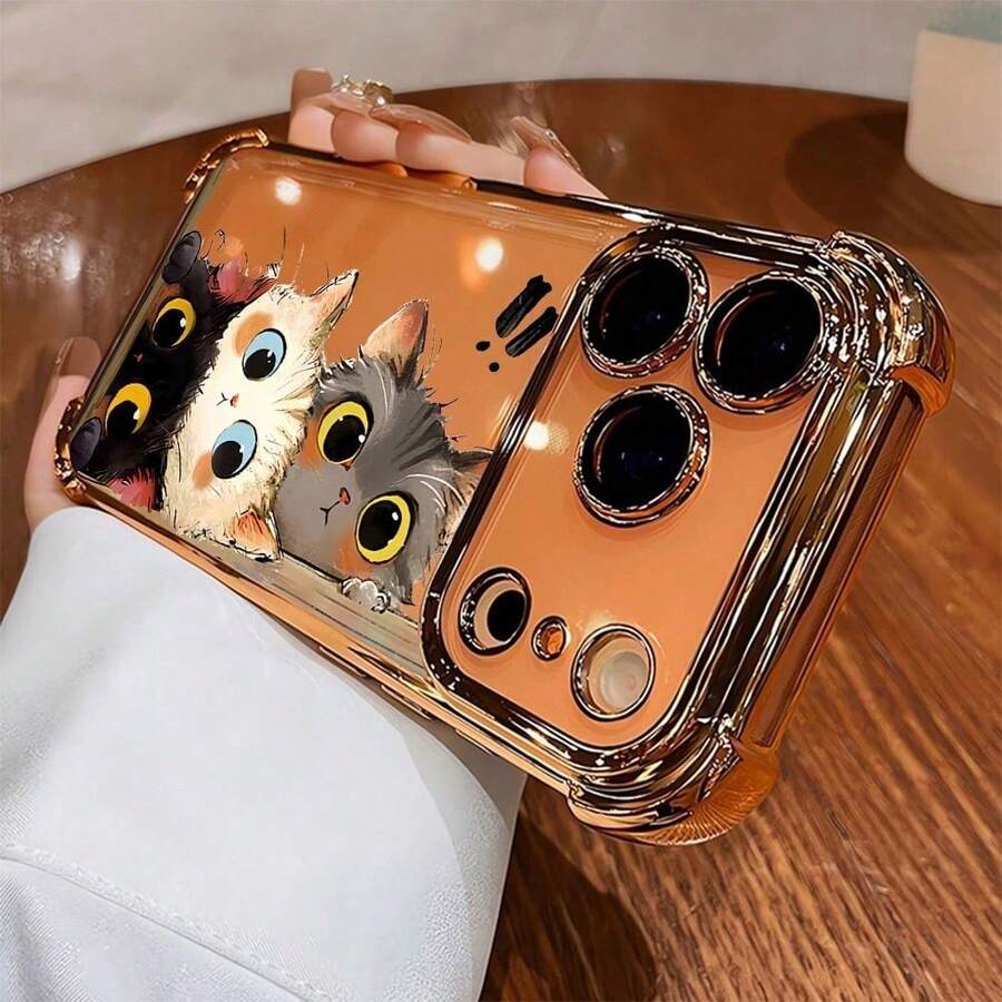 2026Una funda para teléfonoShockproof Phone Case, Gatos Rata Sorpresa, for 17/16/15/14/13/12/11.La opción preferida por su estilo y como regalo.Adecuado para uso diario y como un regalo bien pensado. - Dorado - Ver 1