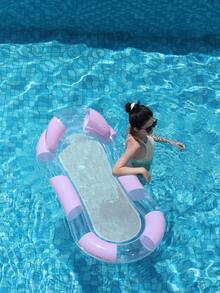 Light Purple Transparent Glitter Mesh Inflatable Water Hammock, Adult Pool Floating Lounge Chair, Summer Swimming Pool Lake Beach Toy - Multicolor - View 6
