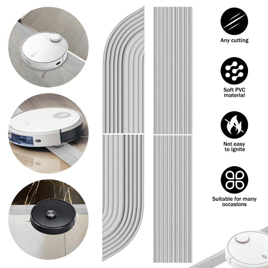 Türschwellen-Rampe Für Saugroboter (68,6 X 5,1 X 1,6 Cm) – Steighilfe Für IRobot,  & , Ideal Für Stufen, Kanten & Teppichübergänge, Rutschfeste Unterlage Für Reibungslose Navigation Im Haushalt - A - Übersicht 1