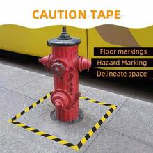 1 Roll Black And Yellow Danger Tape, Designed For Floor Safety Marking, Zebra Stripe Black And Yellow Diagonal Tape, Waterproof Strong Adhesive Warning Floor Marking Tape, With Strong Adhesion, Durability And Excellent Quality, Suitable For Walls, Floors, Tiles, Pipes And Equipment - Multicolor - View 11