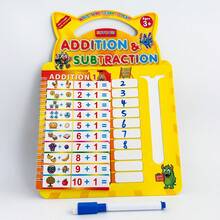 Children's Math Arithmetic Practice Book, Addition Subtraction Multiplication Division Math Training Learning Teaching Aid, Student Game Cards, Reusable Educational Math Table Workbook - Multicolor - View 10
