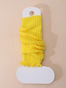 1 Pair Girls' Knitted Leg Warmers, Solid Color Ribbed Ruched Slouch Leg Warmers, Versatile Warm Leggings For Infants And Toddlers, Autumn/Winter Maillard Style, Multiple Fluorescent Colors Available - Multicolor - View 28