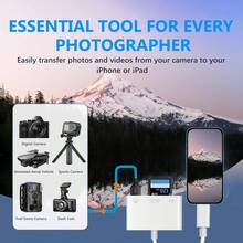 Multifunctional 4-In-1 Card Reader Converter SD/TF Memory Card Reader OTG Adapter Fast Charging Converter Splitter Plug And Play Charging Adapter Compatible With 17 Pro Max/17 Pro/17/Air/16/15/// Series Series Portable Adapter - View 2