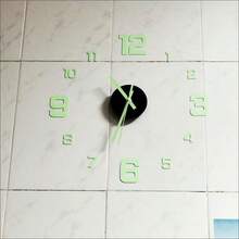 1pc Nordic Style Silent Creative Self-Adhesive Wall Clock, 40cm/50cm/80cm/100cm, DIY Acrylic Digital Wall Sticker Decor, Luminous Function, Perfect Valentine's Day Gift, Battery Powered (AA Not Included), Suitable For Living Room, Bedroom, Kitchen - Multicolor - View 5
