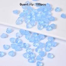 100顆 9mm 心形玻璃珠 DIY 手作串珠隔珠 項鍊耳環手鍊裝飾配件 - 彩色 - 查看 15