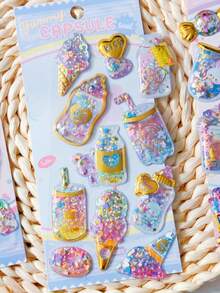 Bubble Shiny Stickers Mini Japanese New Cartoon 3D Embossed Stickers Scrapbook DIY Decoration Diary Stationery Study Cute Stickers - Multicolor - View 11