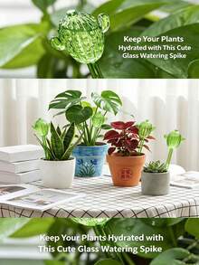 2 Stücke kaktusförmige automatische Pflanzenbewässerungskugeln, transparente selbstbewässernde Spikes, langsam freisetzendes Tropfbewässerungsgerät, Innen- und Außenbereich Topfpflanzen Wasserbälle, süße Gartengeräte für die Pflanzenpflege im Urlaub, halten Sie Ihre Pflanzen mit diesen süßen Glasbewässerungsspitzen hydriert, halten Sie Ihre Pflanzen mit diesen süßen Glasbewässerungsspitzen gut bewässert - A - Übersicht 5