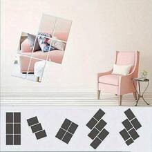 Flexible Self Adhesive Acrylic Mirror Wall Stickers 5Pcs Square Cuttable Non Glass Reflective Thickened Removable No Residue Easy Install Renter Friendly Personalized DIY Home Decor Wedding Table Bedroom Kitchen Dorm Graduation Housewarming - Silver - View 6