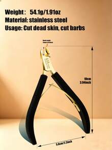 1 buah Gunting Kutikula Gagang Hitam Stainless Steel Berlapis Emas, Mata Pisau Presisi Panjang 11mm untuk Memudahkan Pengangkatan Kutikula dan Kuku yang Terkelupas, Pegangan Karet Lembut Anti Selip dan Pegas Ganda Bertegangan Tinggi untuk Penggunaan Tanpa Usaha, Alat Kutikula Profesional Cocok untuk Pemula dan Pengguna Berpengalaman - Hitam - View 8